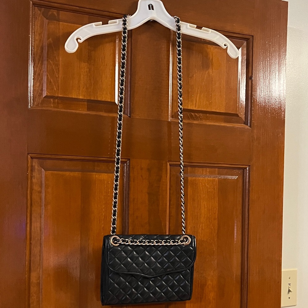 Rebecca Minkoff Black Quilted Shoulder Bag with Chain Detail - Picture 7 of 7
